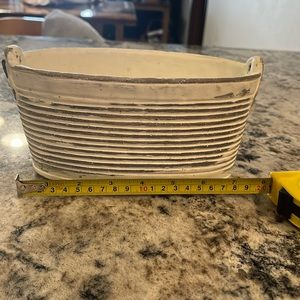 Creative co-op white cement decor holder